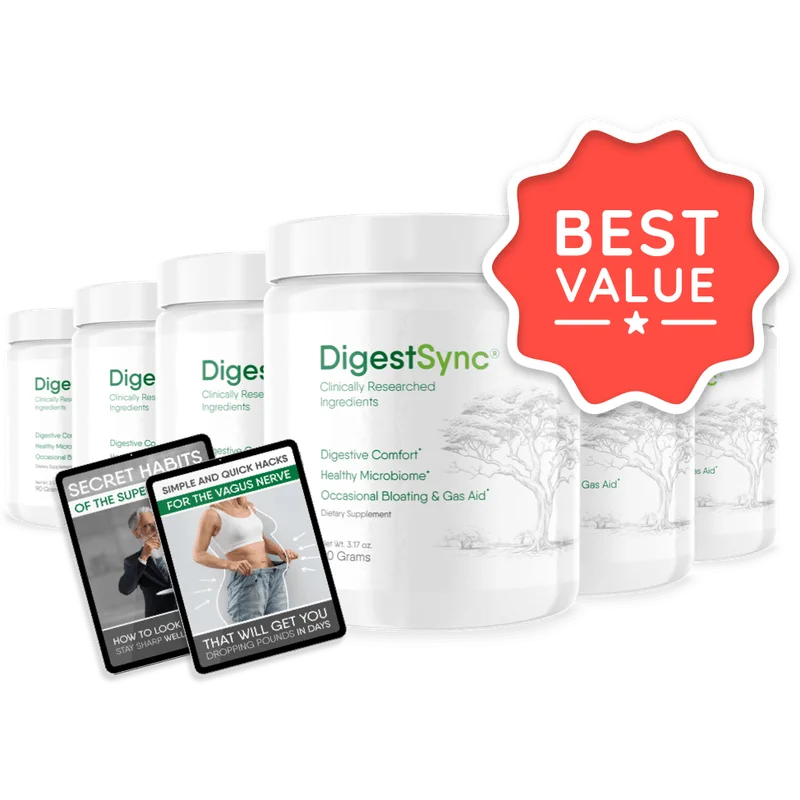 DigestSync Gut & Digestive Support — 6 Bottle / 180 Day Pack